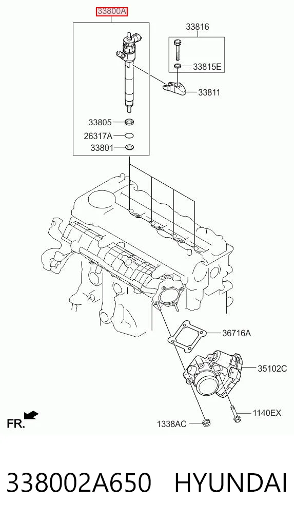 338002A650 Hyundai/Kia Injetor de injeção de combustível