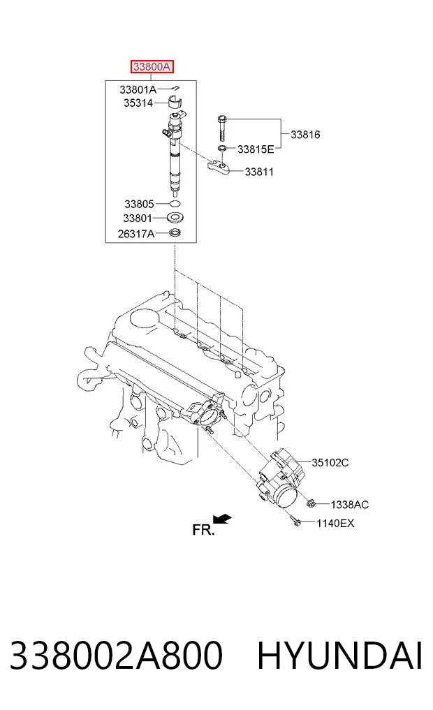 338002A800 Hyundai/Kia Injetor de injeção de combustível