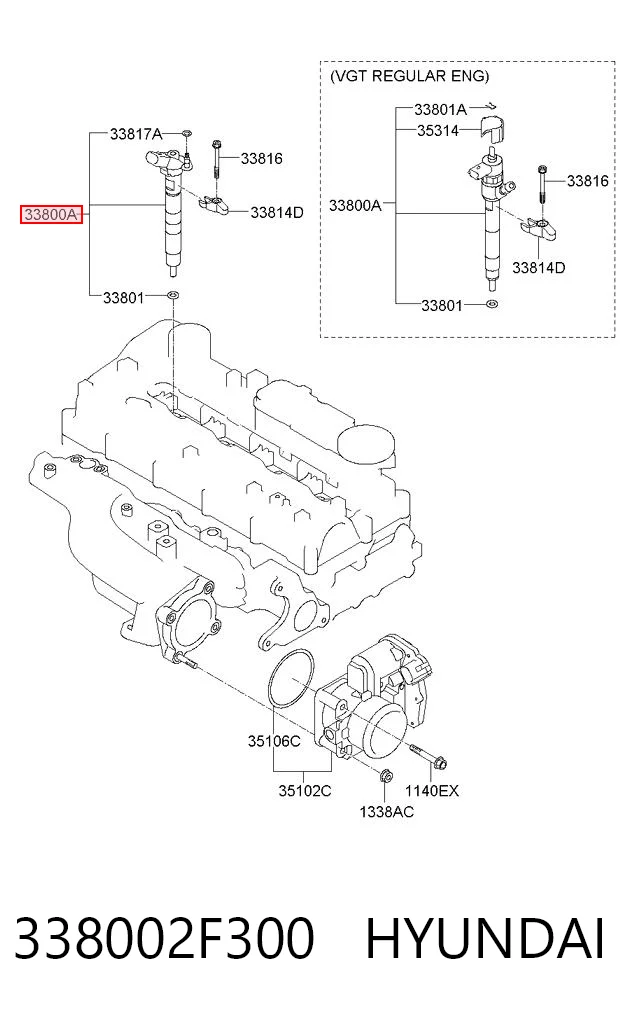 338002F300 Hyundai/Kia Injetor de injeção de combustível