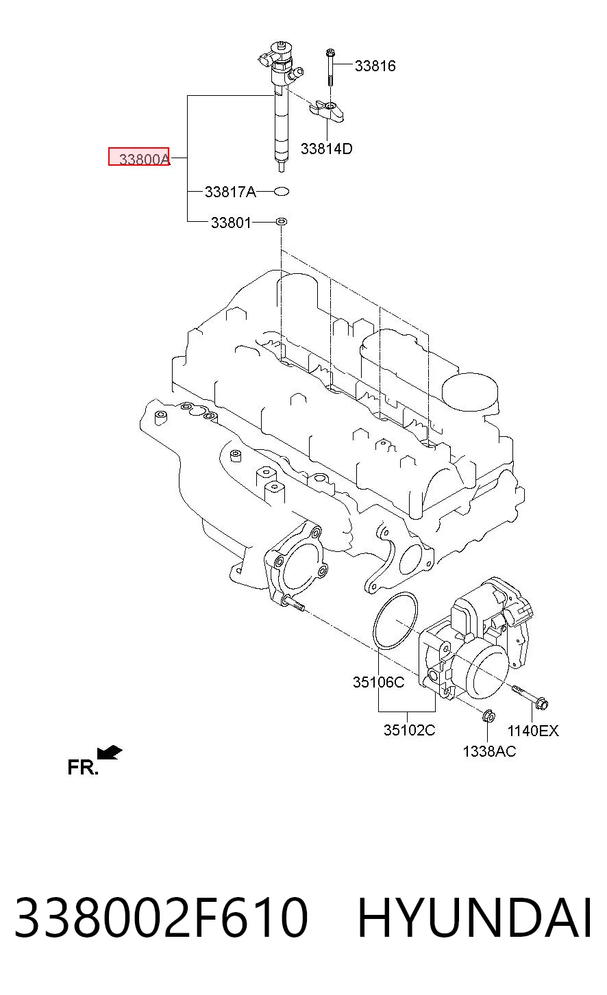 338002F610 Hyundai/Kia Injetor de injeção de combustível