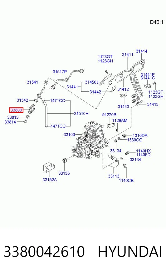 3380042610 Hyundai/Kia Injetor de injeção de combustível