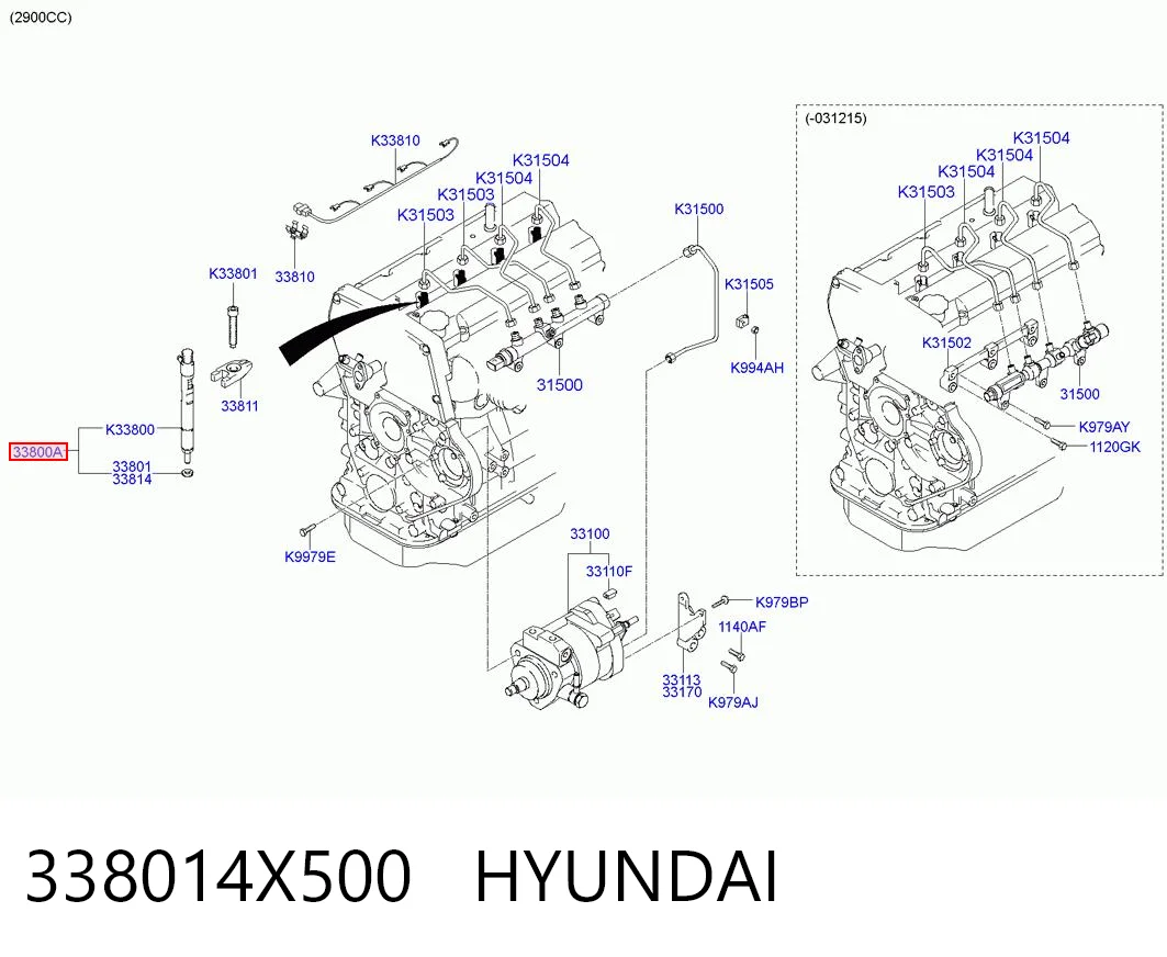 338014X500 Hyundai/Kia Injetor de injeção de combustível
