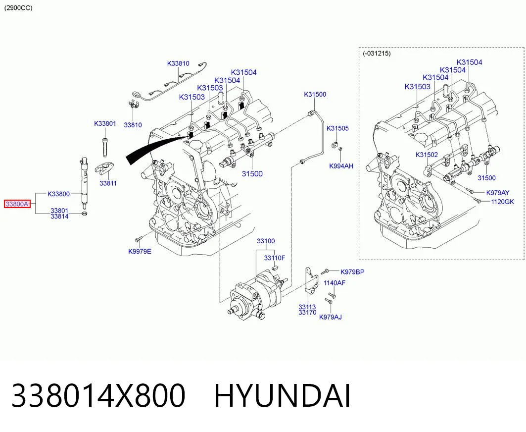 338014X800 Hyundai/Kia Injetor de injeção de combustível