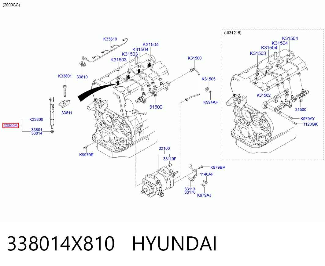 338014X810 Hyundai/Kia Injetor de injeção de combustível