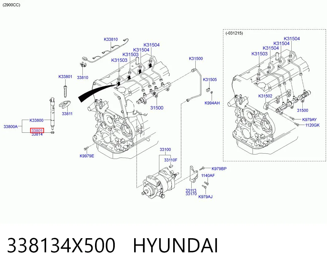 338134X500 Hyundai/Kia Anel (arruela) do injetor de ajuste