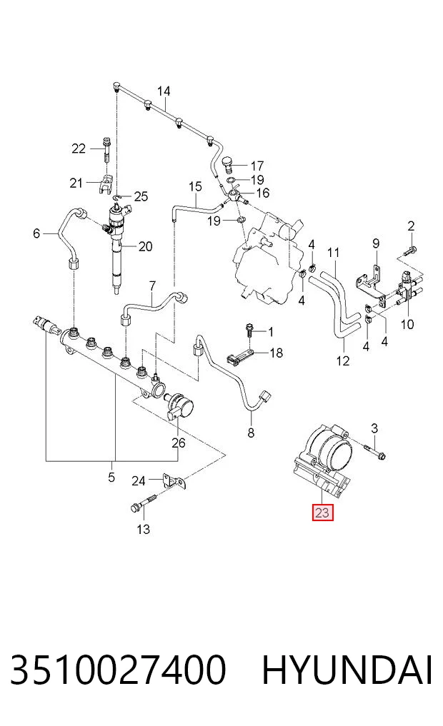 3510027400 Hyundai/Kia Válvula de borboleta montada