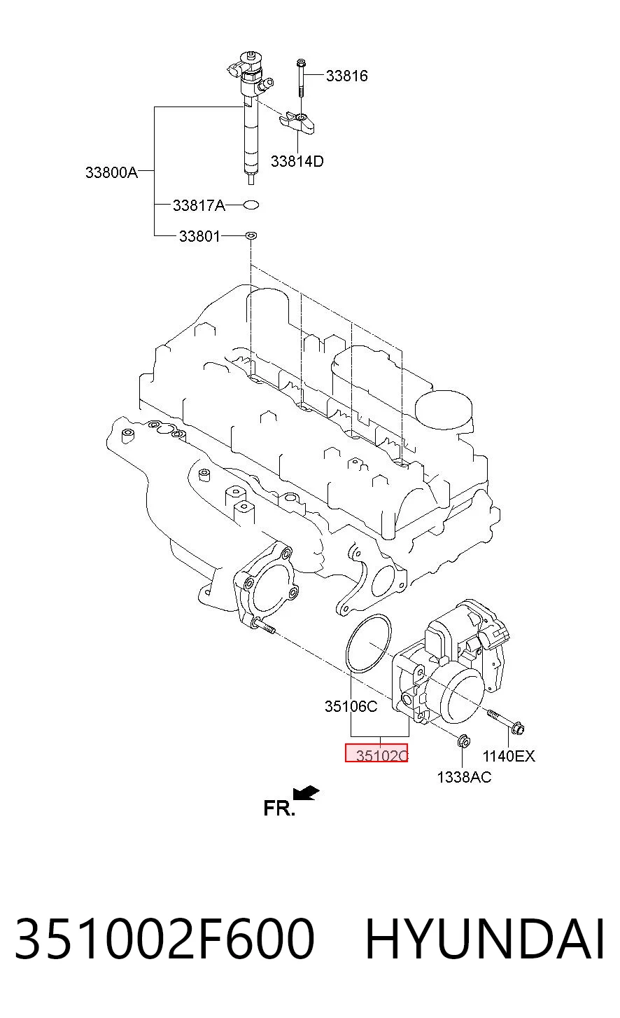  Válvula de borboleta montada Hyundai Tucson II SUV (TM) (2010 - 2015) II