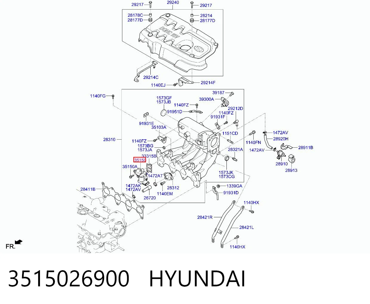 3515026900 Hyundai/Kia Válvula (regulador) de marcha a vácuo