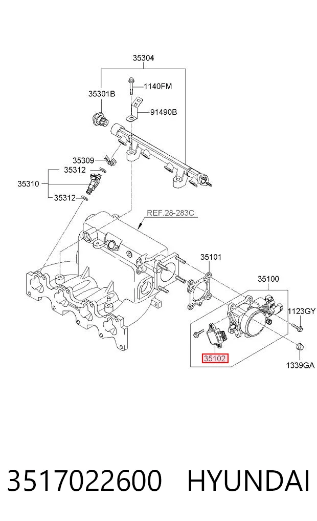 3517022600 Hyundai/Kia Sensor de posição da válvula de borboleta (potenciômetro)
