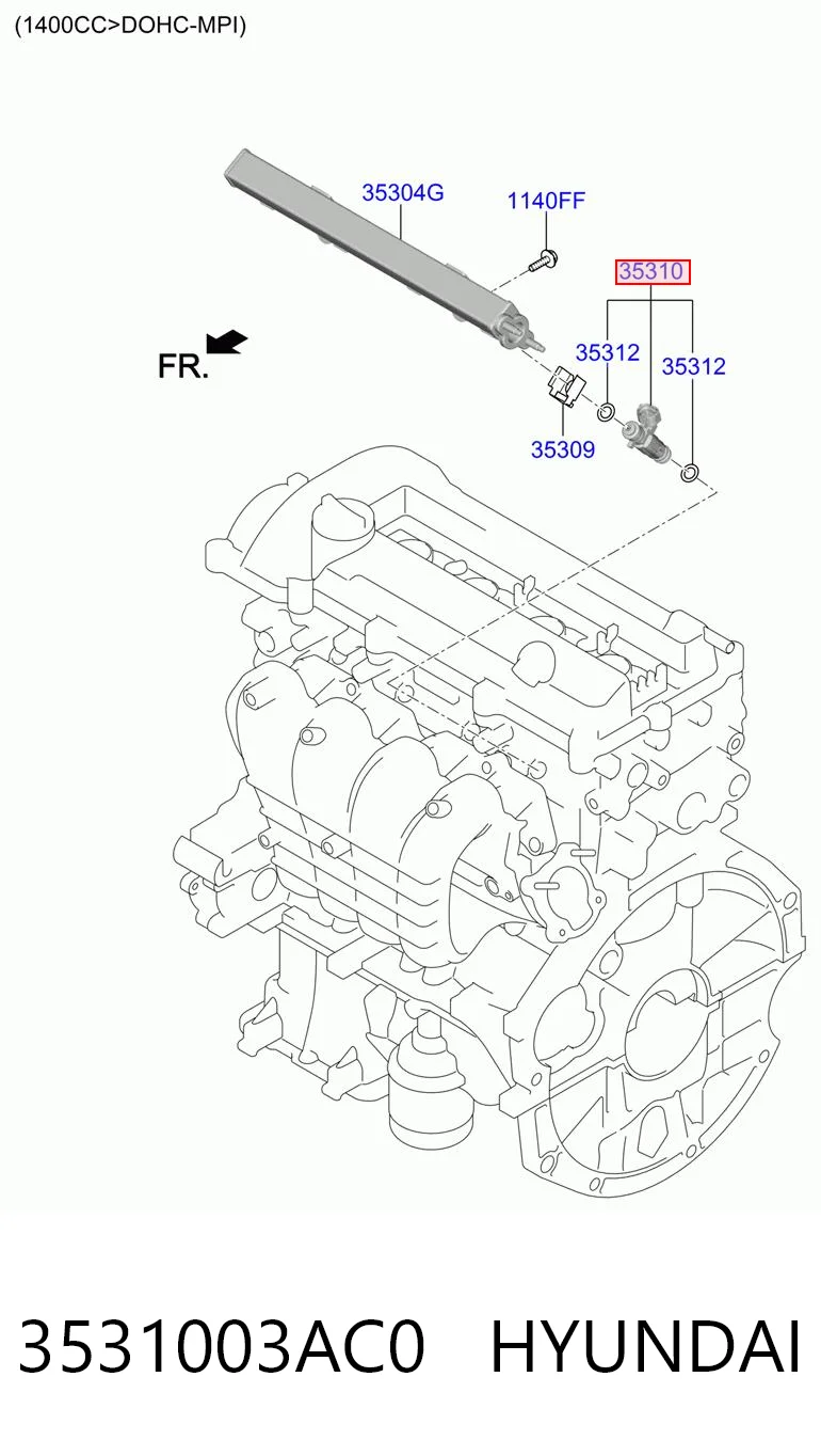 3531003AC0 Hyundai/Kia Injetor de injeção de combustível