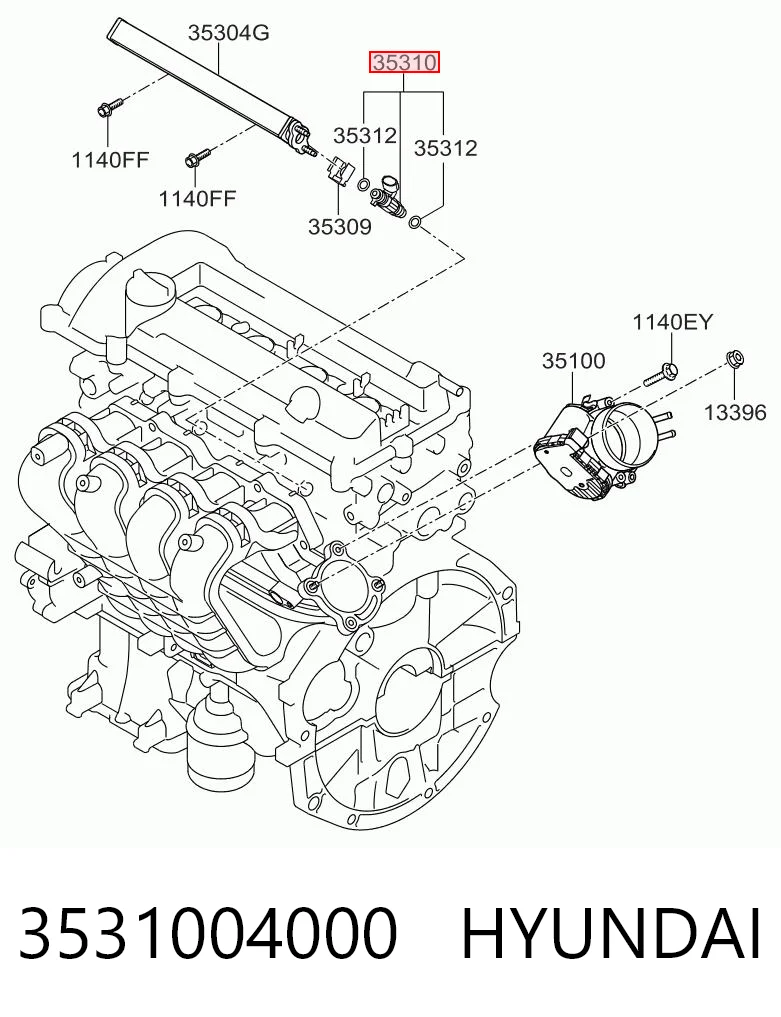 3531004000 Hyundai/Kia Injetor de injeção de combustível