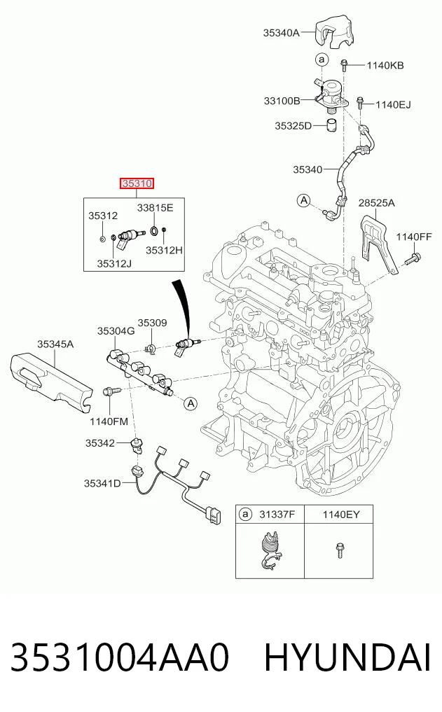 3531004AA0 Hyundai/Kia Injetor de injeção de combustível