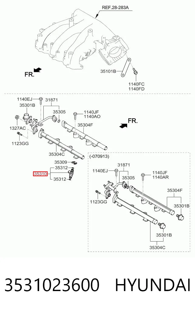 3531023600 Hyundai/Kia Injetor de injeção de combustível