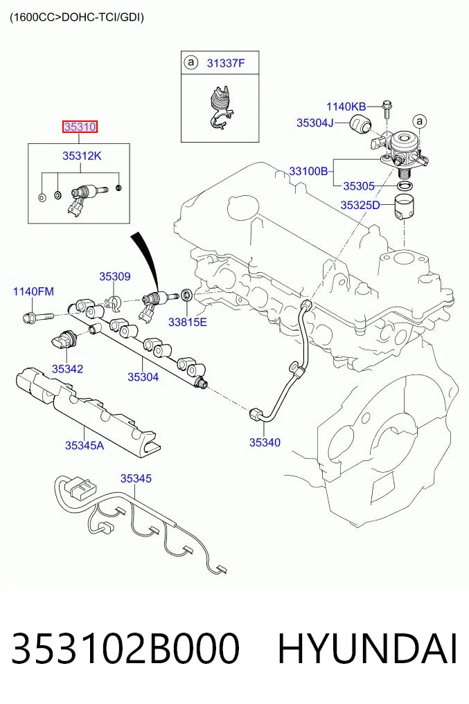 Injetor de injeção de combustível para KIA Rio III UB