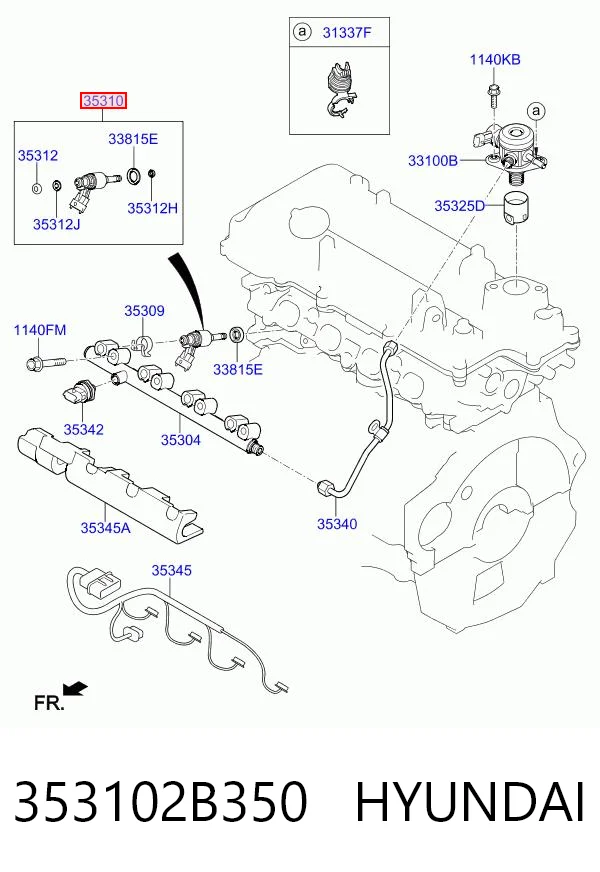353102B350 Hyundai/Kia Injetor de injeção de combustível
