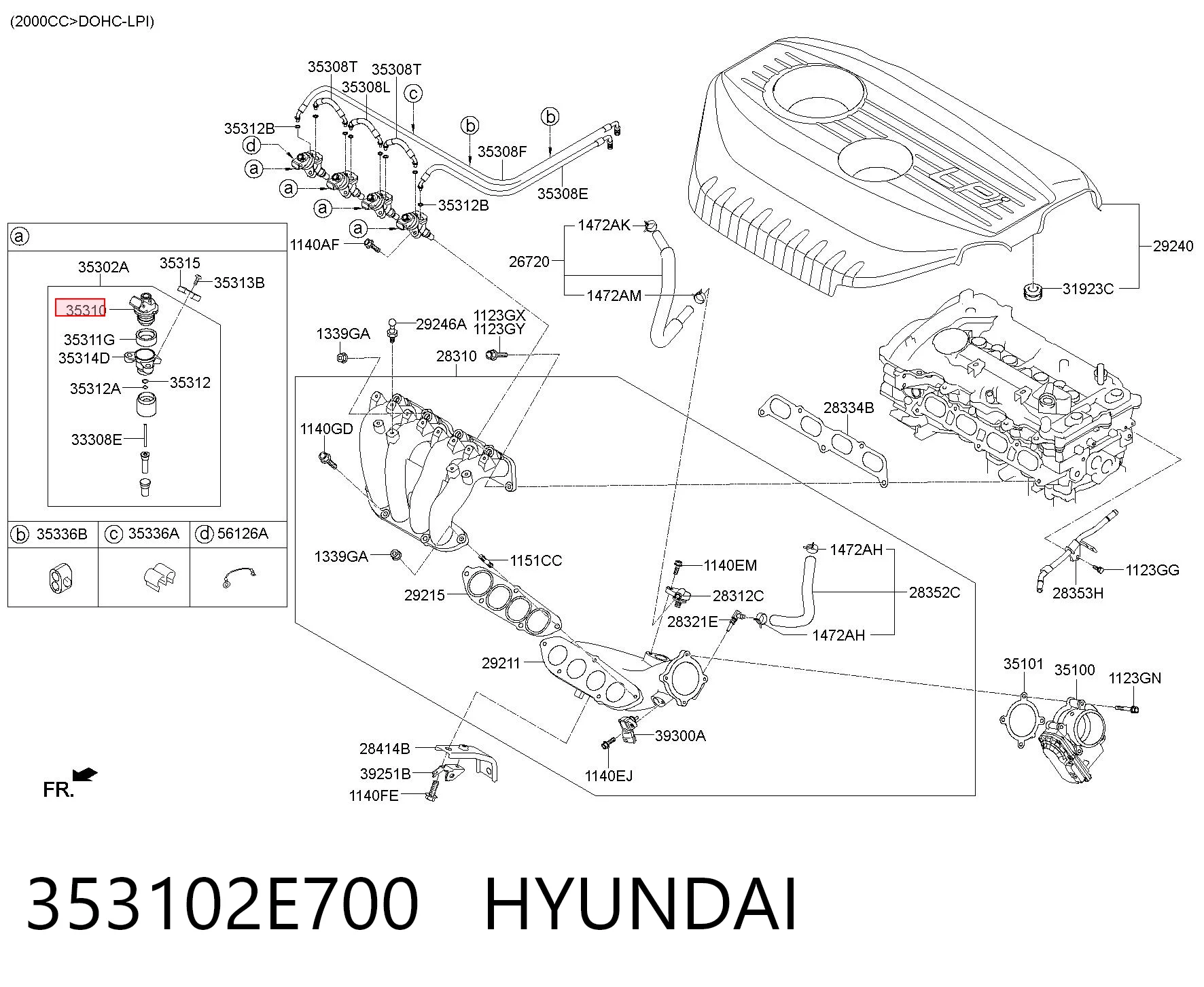 353102E700 Hyundai/Kia Injetor de injeção de combustível