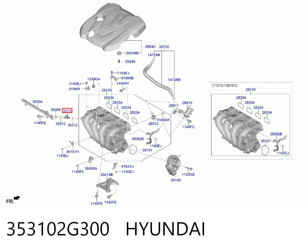 353102G300 Hyundai/Kia Injetor de injeção de combustível