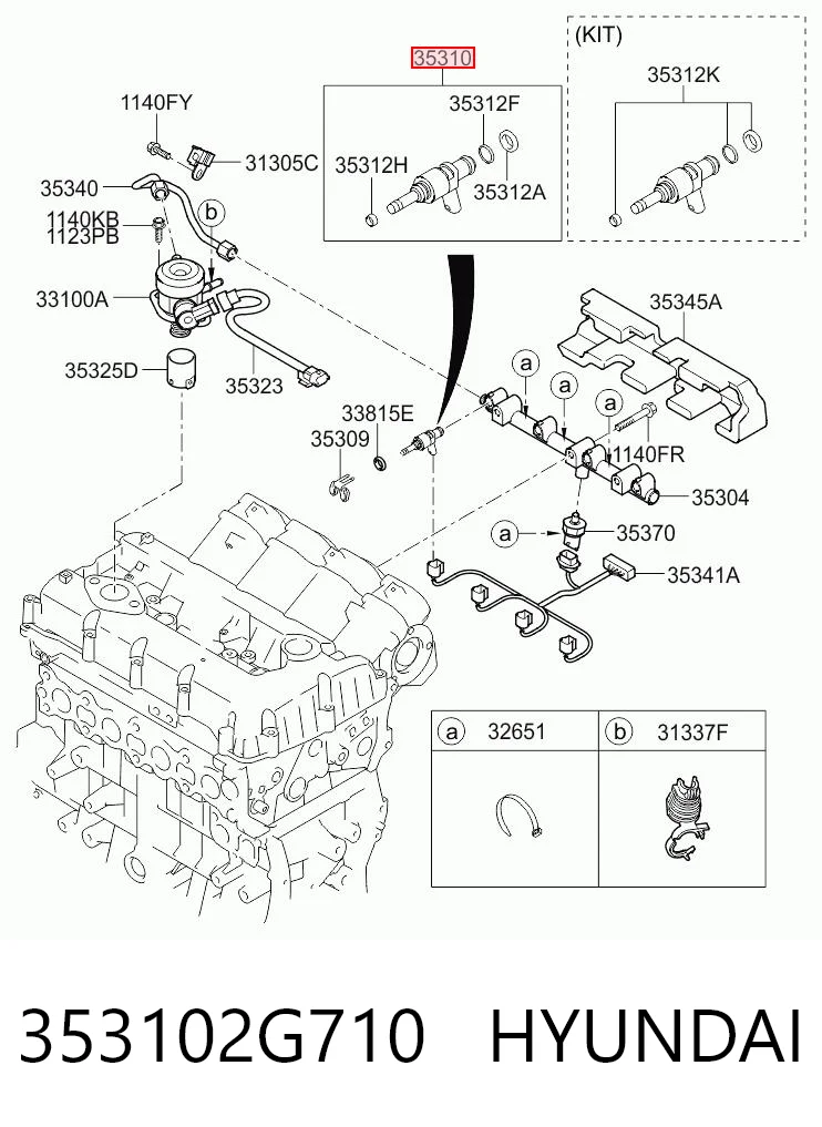 353102G710 Hyundai/Kia Injetor de injeção de combustível