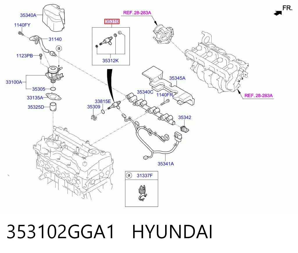 Injetor de injeção de combustível para KIA Sorento III UM
