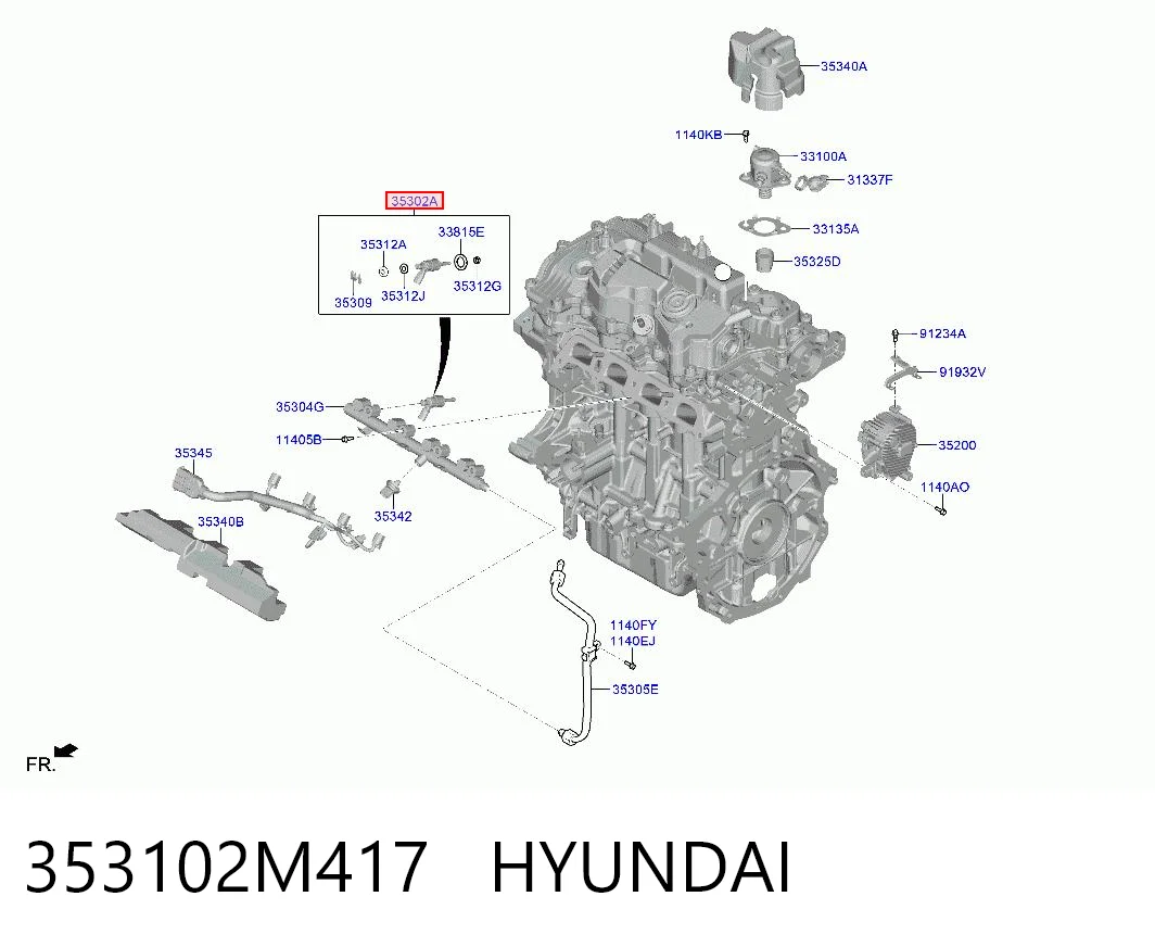 353102M417 Hyundai/Kia Injetor de injeção de combustível