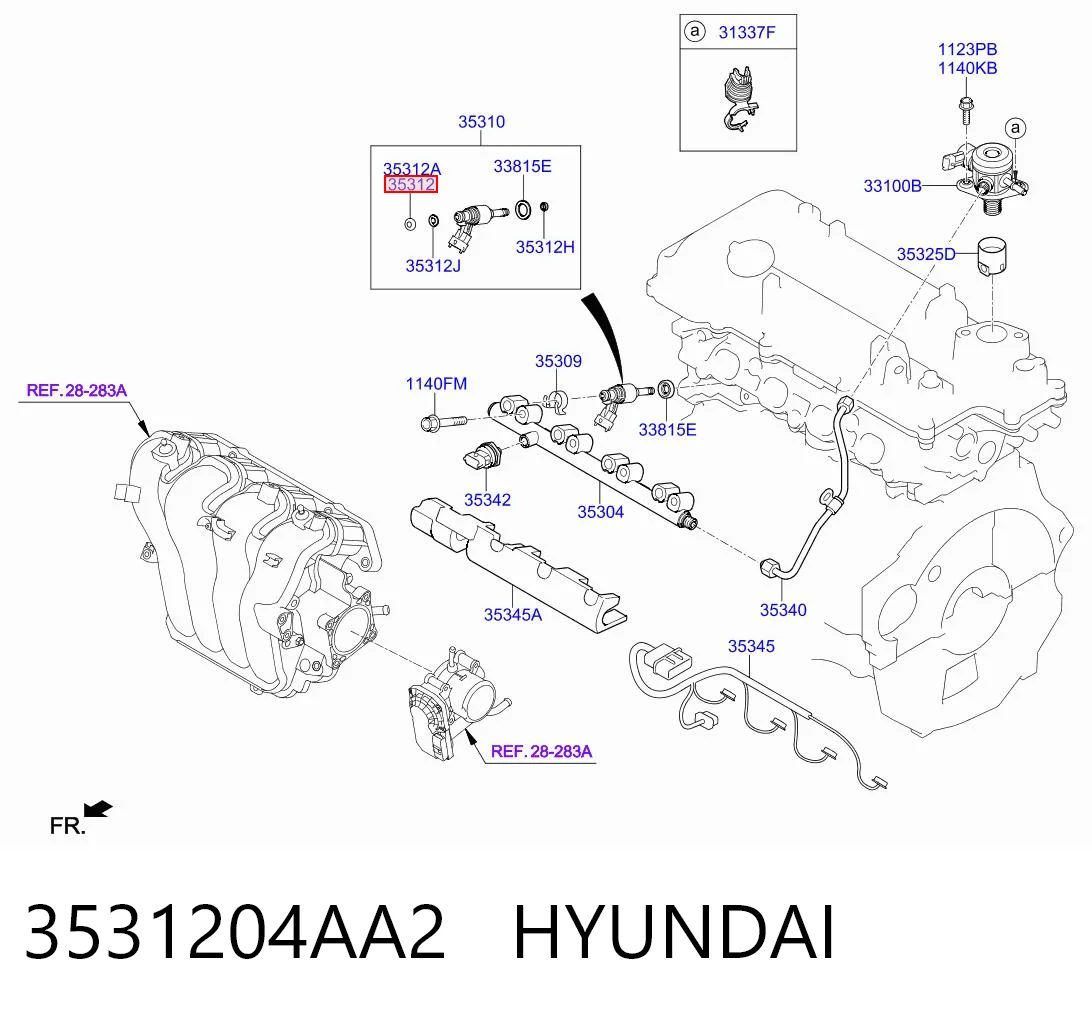3531204AA2 Hyundai/Kia Anel (arruela) do injetor de ajuste