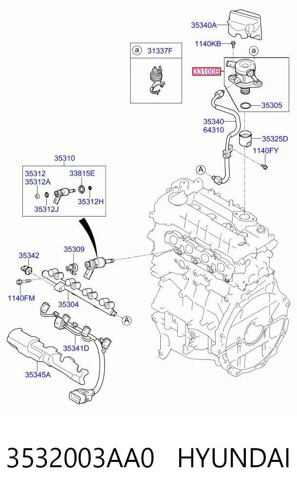 3532003AA0 Hyundai/Kia Bomba de combustível de pressão alta