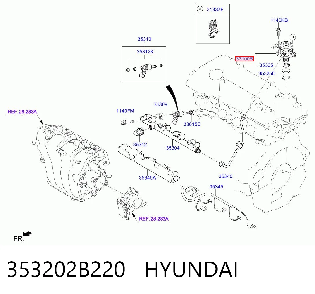 353202B220 Hyundai/Kia Bomba de combustível de pressão alta