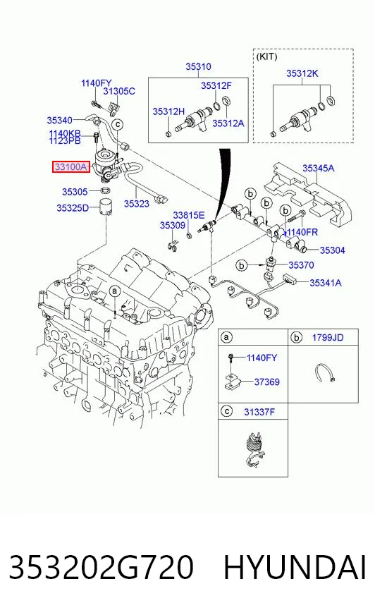 353202G720 Hyundai/Kia Bomba de combustível de pressão alta