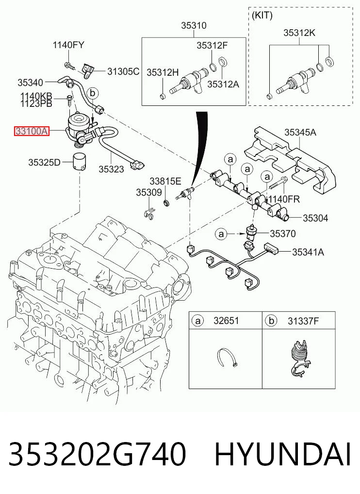353202G740 Hyundai/Kia Bomba de combustível de pressão alta