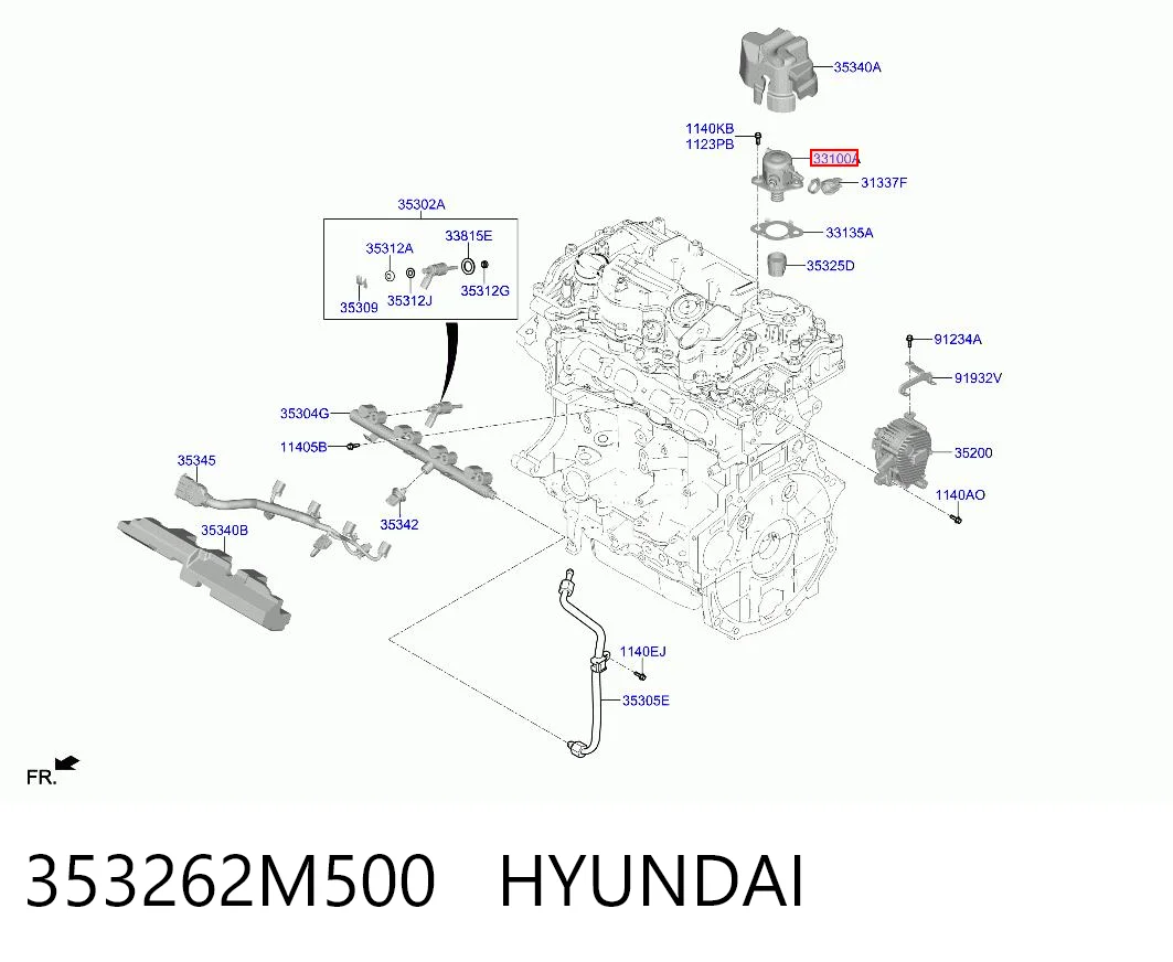 353262M500 Hyundai/Kia Bomba de combustível de pressão alta