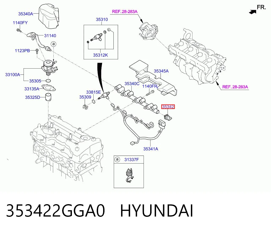 Sensor de pressão de combustível para KIA Sorento III UM