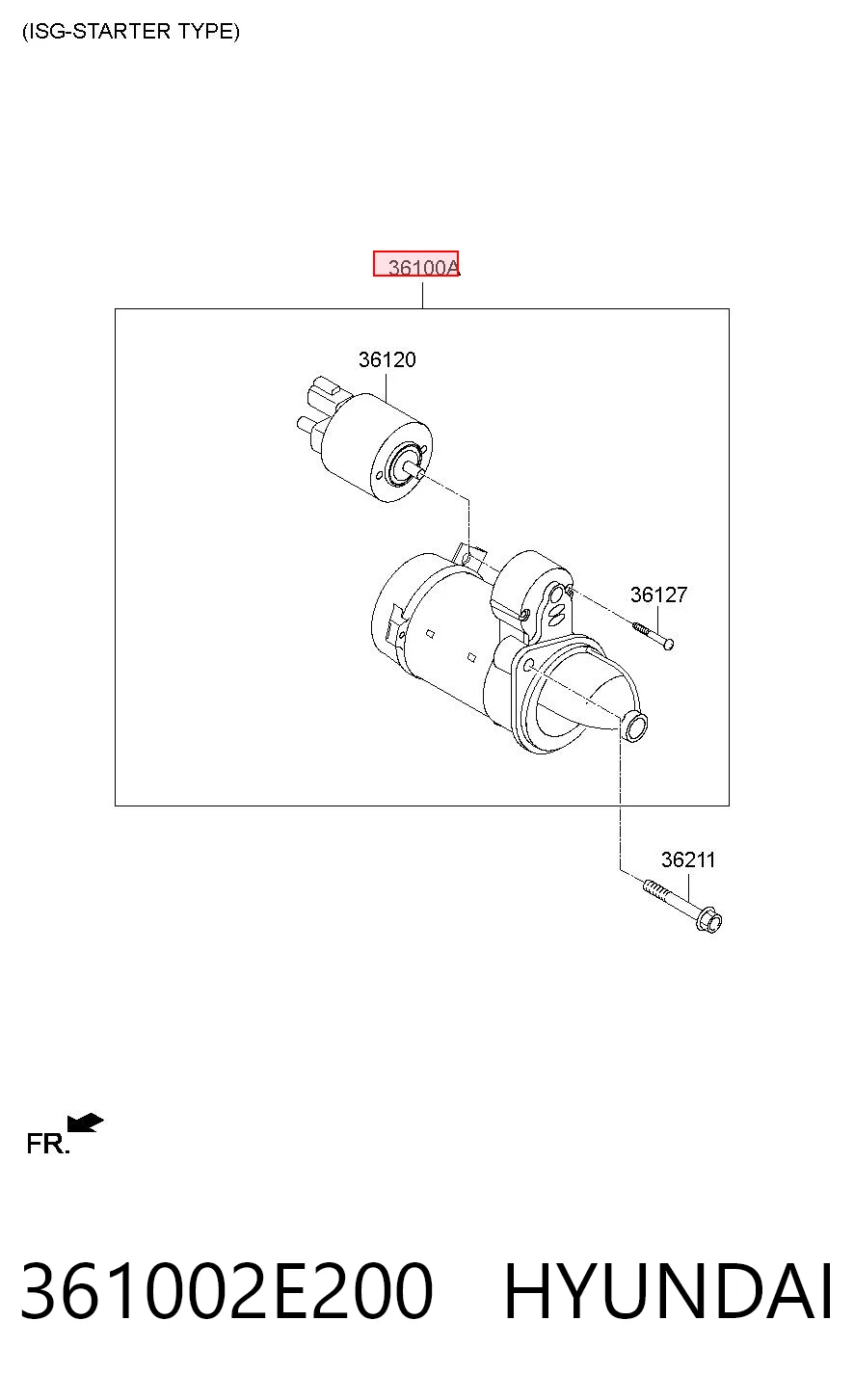361002E200 Hyundai/Kia Motor de arranco