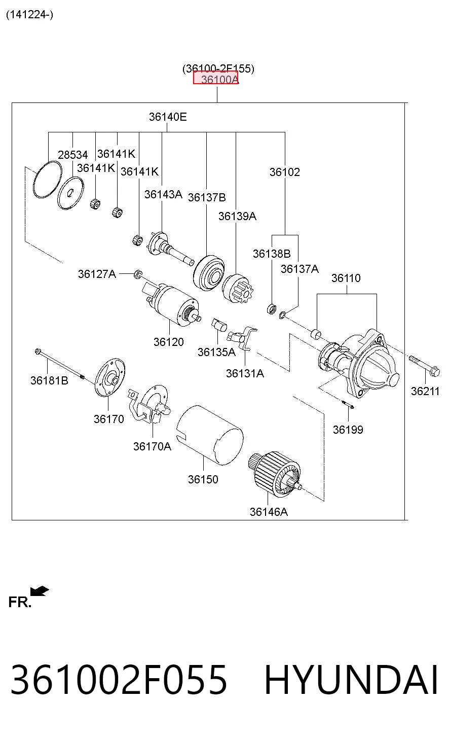 361002F055 Hyundai/Kia Motor de arranco