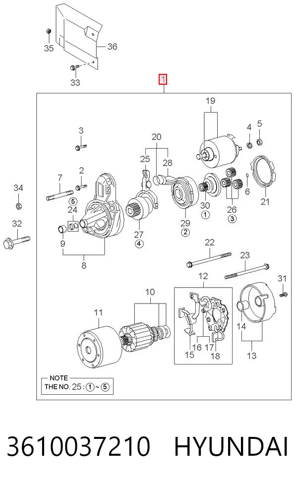 3610037210 Hyundai/Kia Motor de arranco
