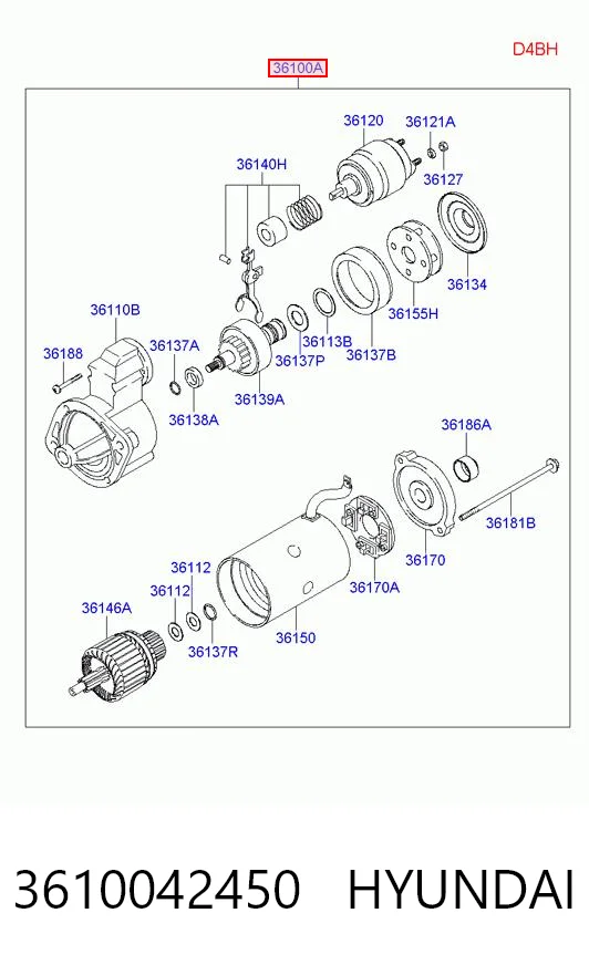 3610042450 Hyundai/Kia Motor de arranco