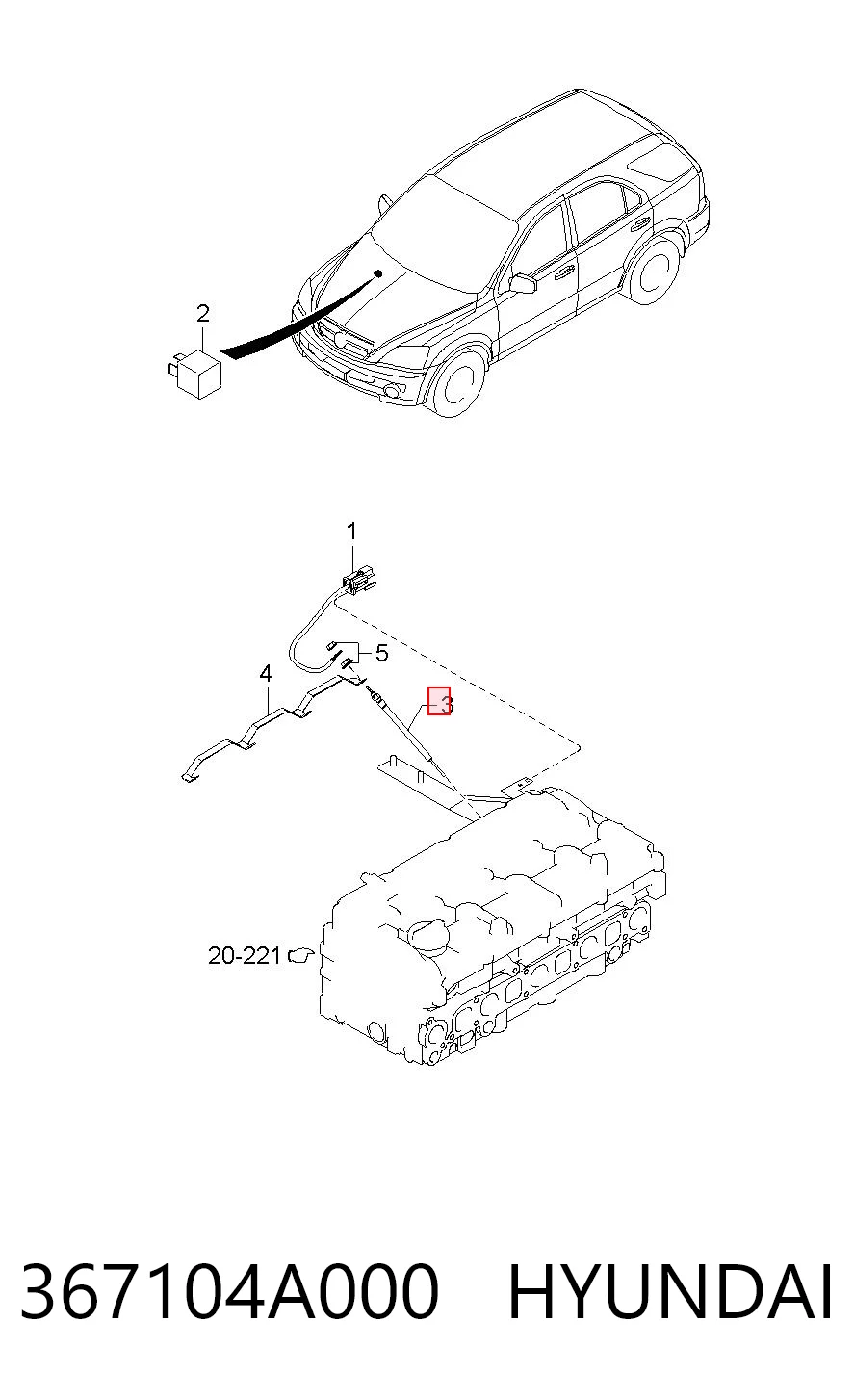 367104A000 Hyundai/Kia Vela de incandescência