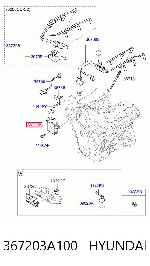 367203A100 Hyundai/Kia Relê das velas de incandescência