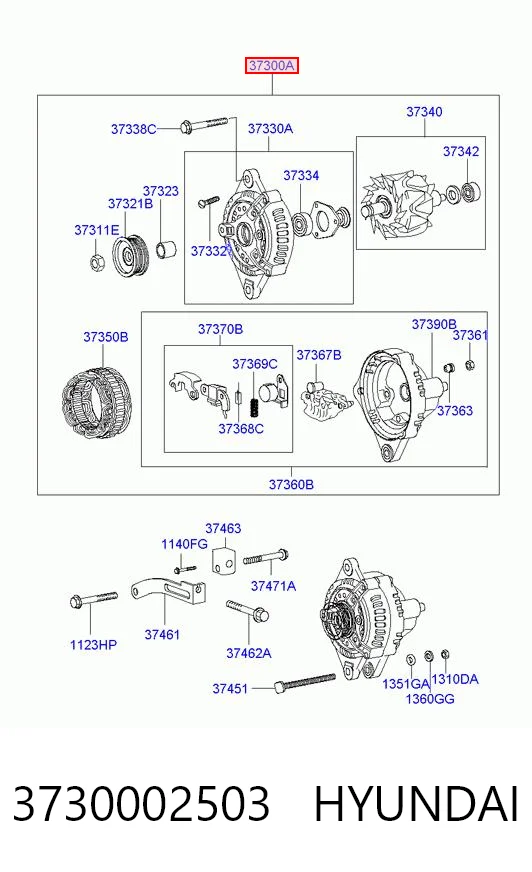 3730002503 Hyundai/Kia Gerador