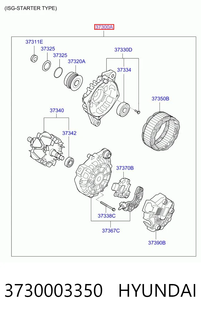 3730003350 Hyundai/Kia Gerador