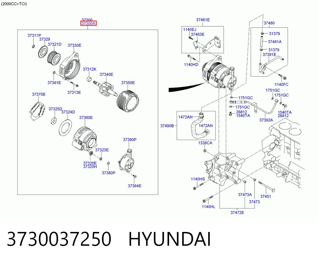 3730037250 Hyundai/Kia Gerador