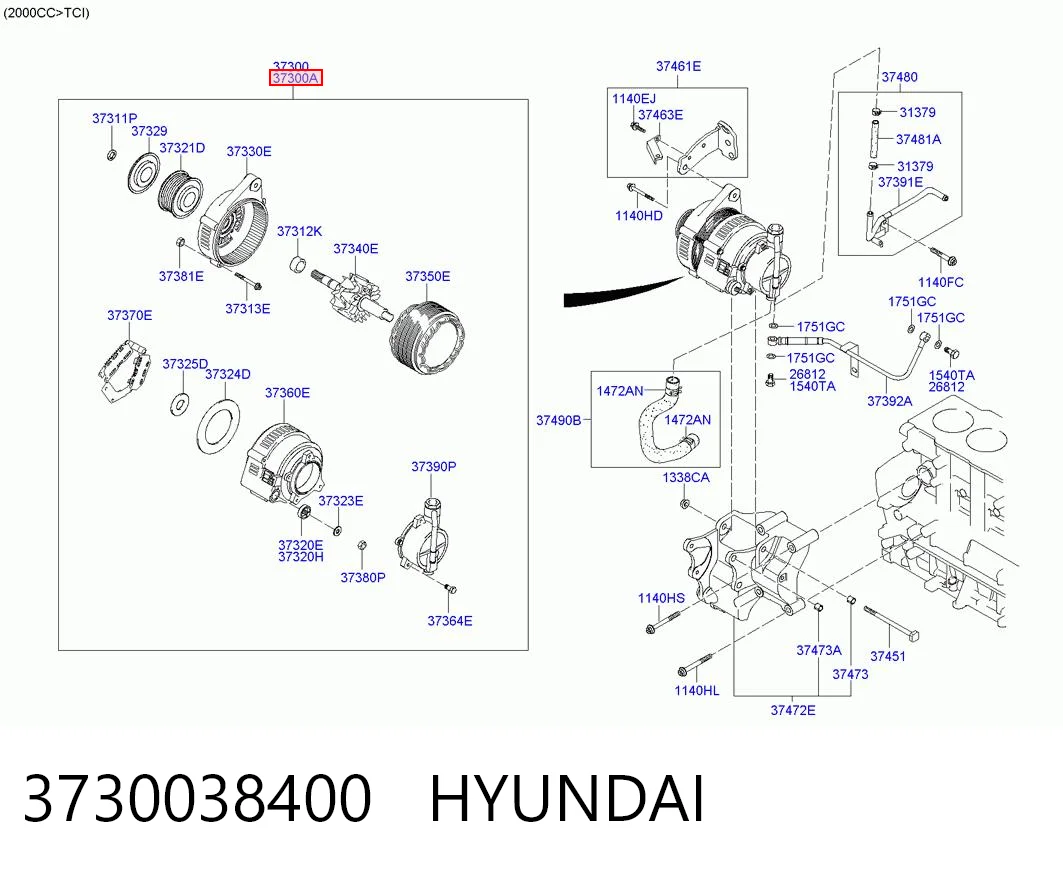 3730038400 Hyundai/Kia Gerador