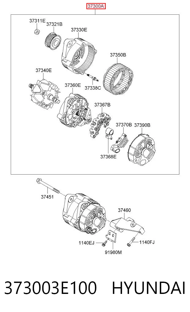 373003E100 Hyundai/Kia Gerador