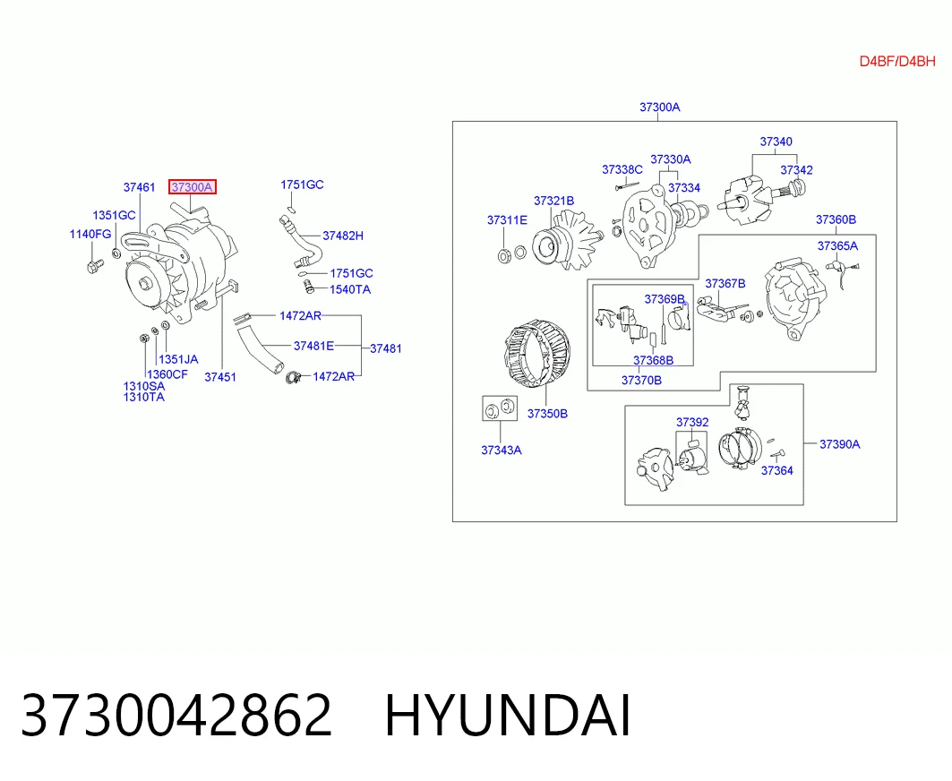 3730042862 Hyundai/Kia Gerador