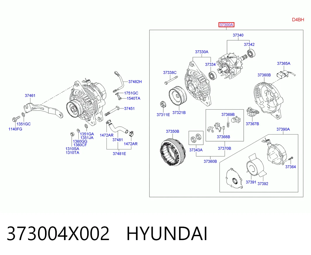 373004X002 Hyundai/Kia Gerador