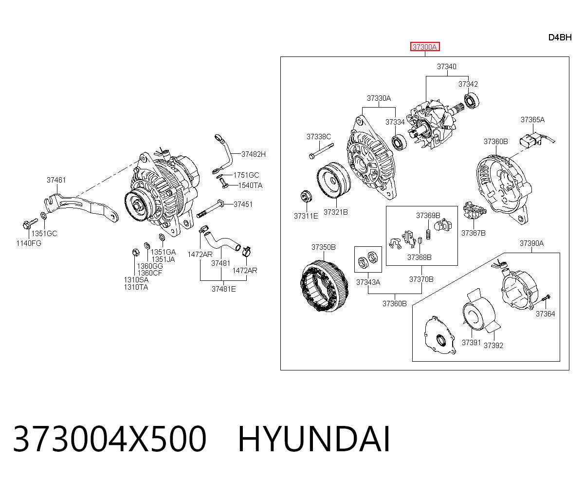373004X500 Hyundai/Kia Gerador
