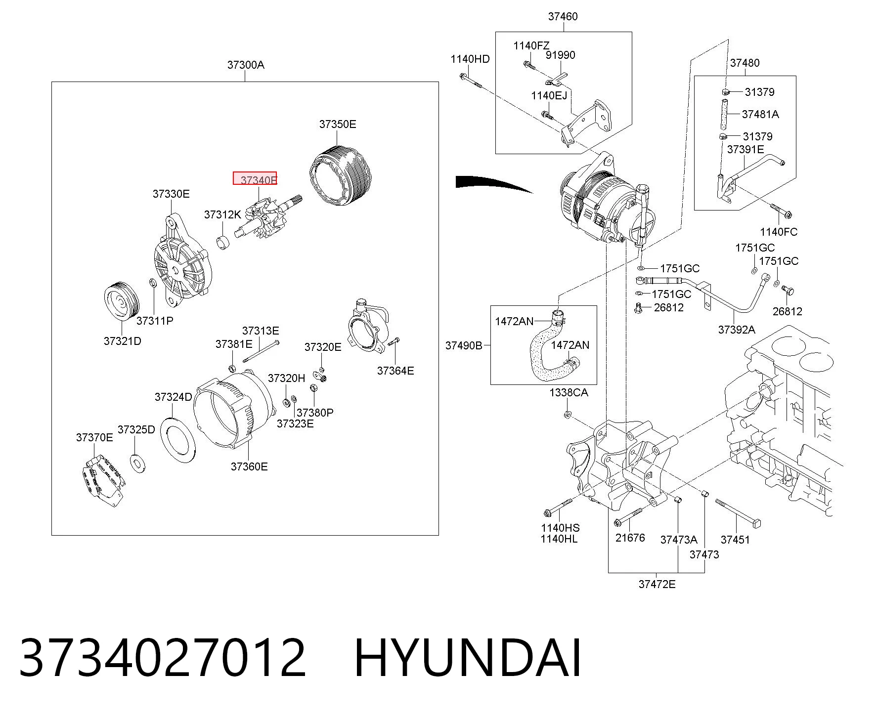 Compre Induzido (rotor) do gerador Hyundai Sonata 5