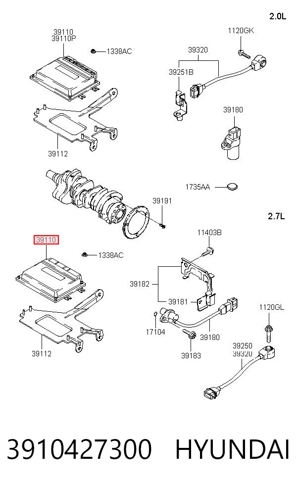 Módulo de direção (Centralina eletrônica) de motor para Hyundai Tucson I JM