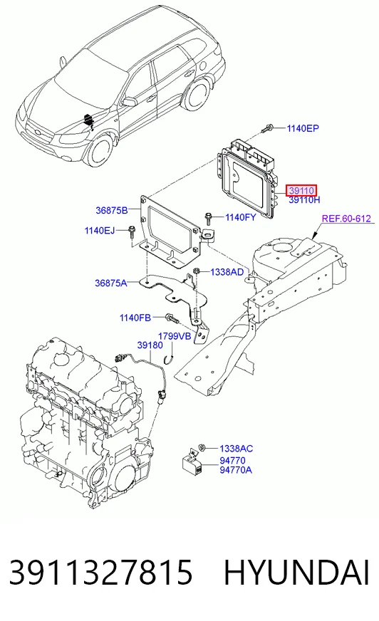 Módulo de direção (Centralina eletrônica) de motor para Hyundai Santa Fe II CM