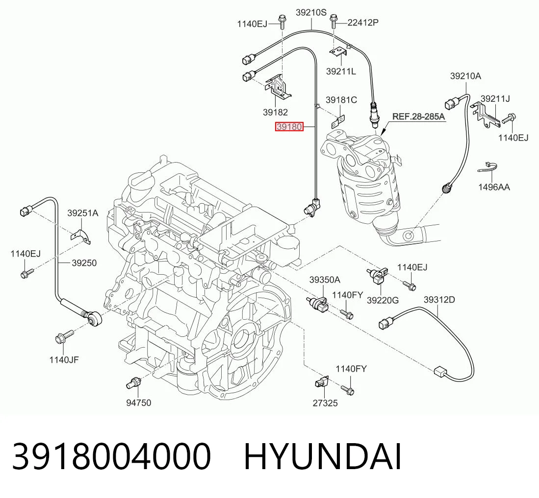 3918004000 Hyundai/Kia Sensor de posição (de revoluções) de cambota