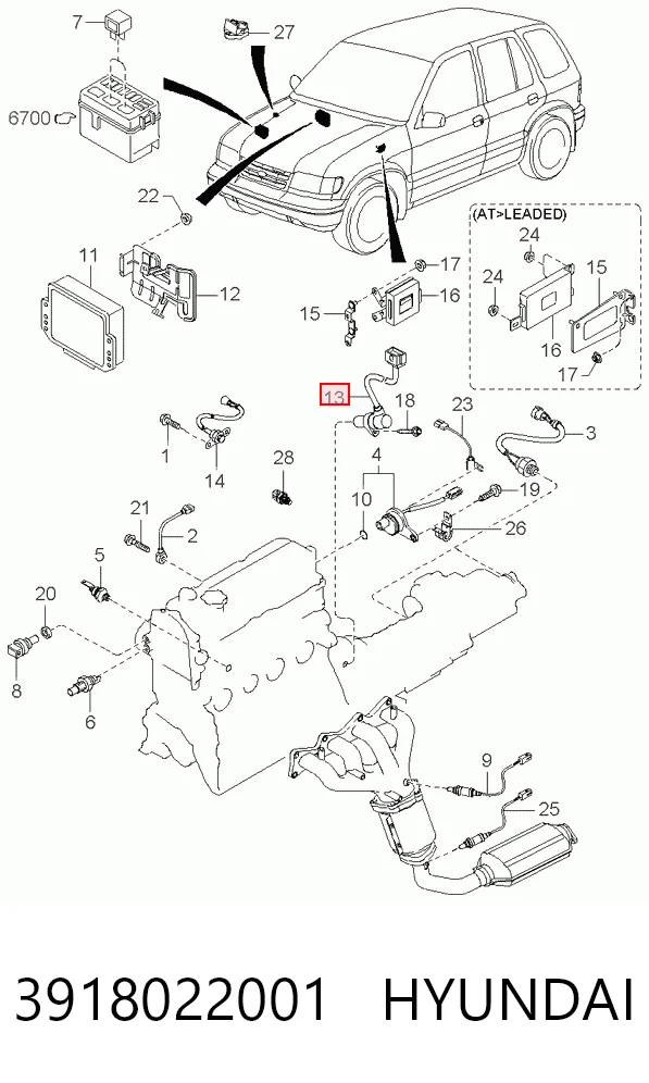 3918022001 Hyundai/Kia Sensor de posição (de revoluções) de cambota
